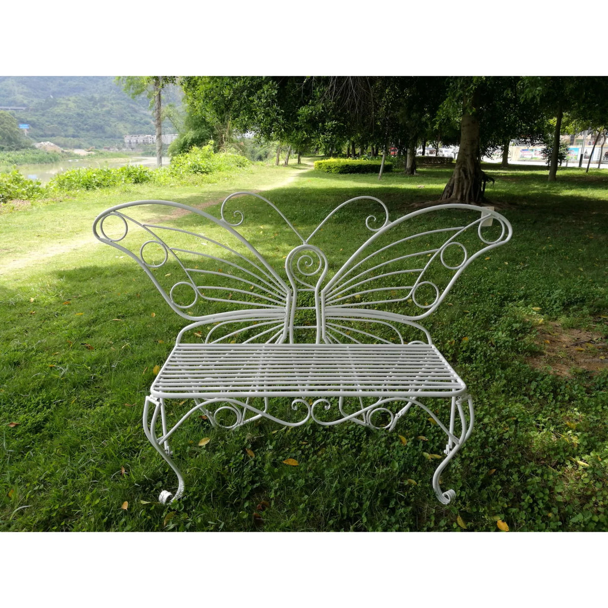 White Outdoor Patio Bench K560918