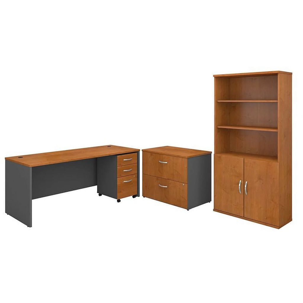 72"W Office Desk with Bookcase and File Cabinet Z3582