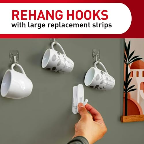 Large Refill Adhesive Strips, Damage Free Hanging, 20 White Strips V6842