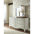Solid Wood Six Drawer Dresser in White Wash H367183
