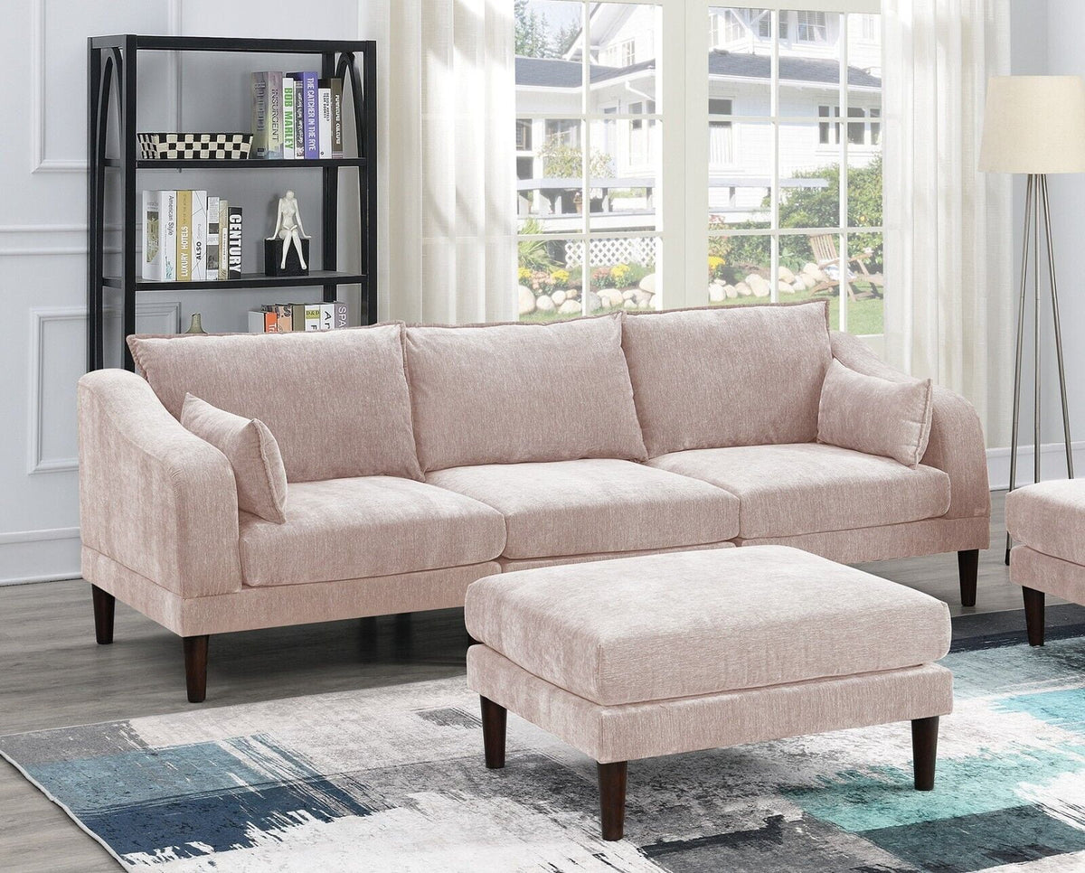 5pc Modular Sofa Set with Armless Chair Corner Wedge Ottoman X9091