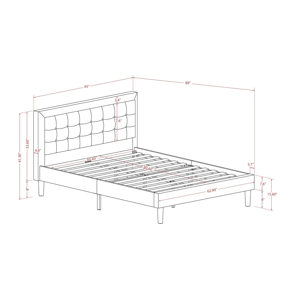 3 Piece Denim Blue Wood Bedroom Set Z748