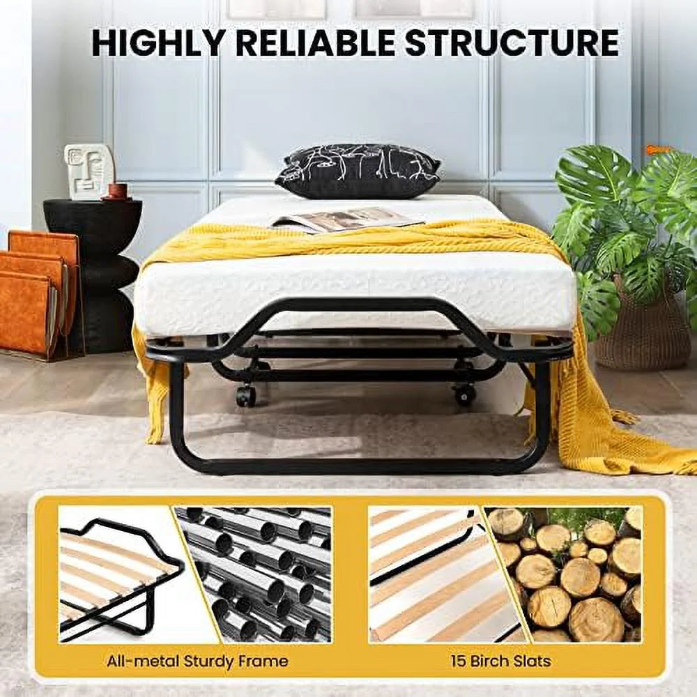 Folding Bed with 4 Inch Memory Foam Mattress L341608