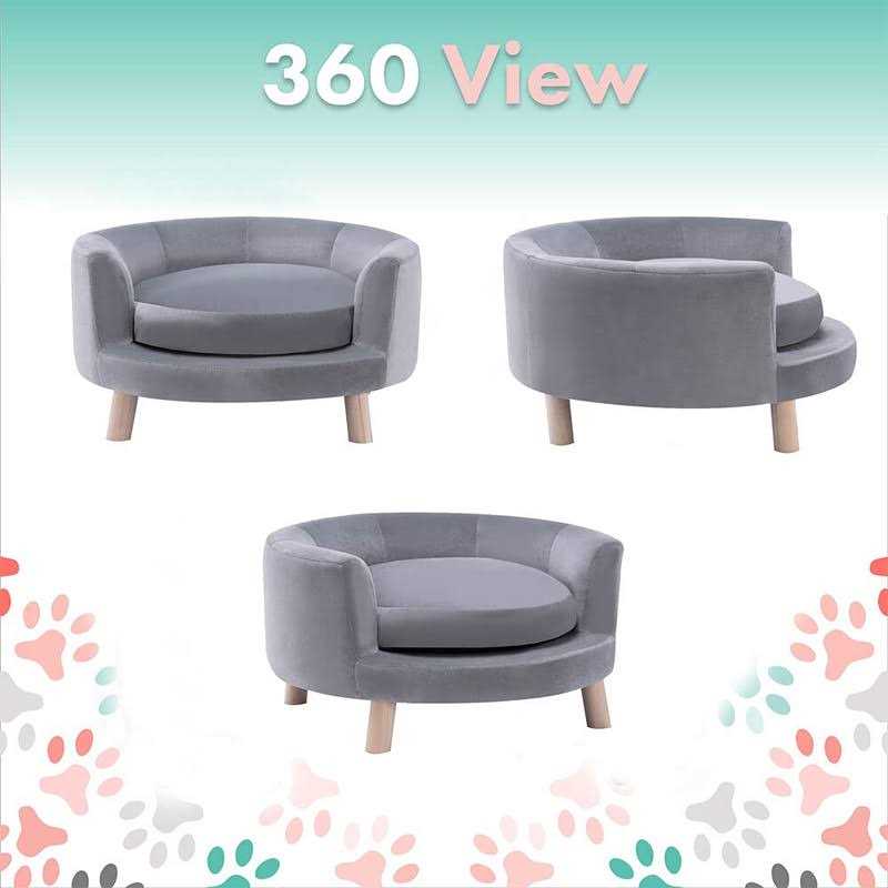 28-in. Faux-Velvet Circular Pet Bed O91090