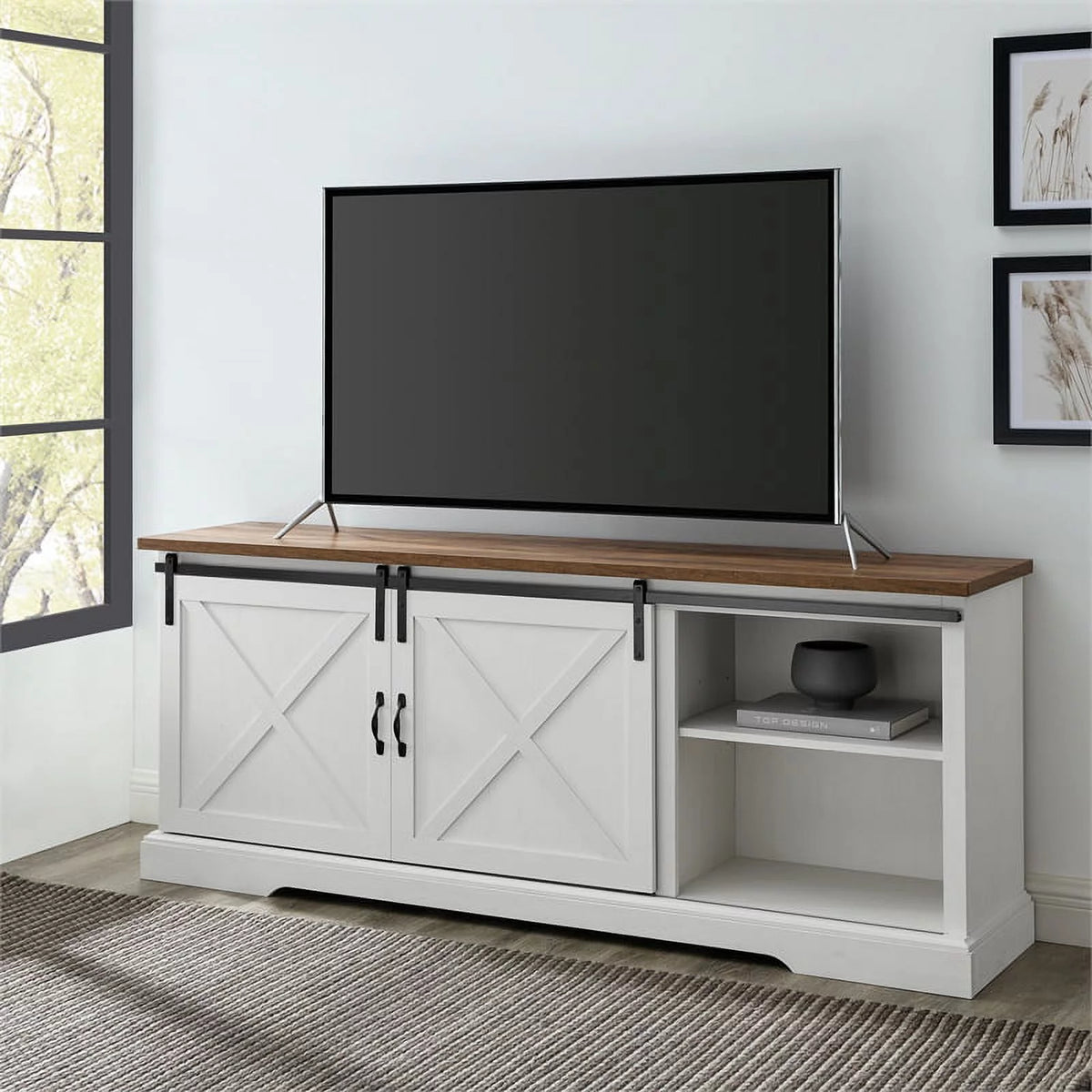 70" Farmhouse Wood TV Stand X5314