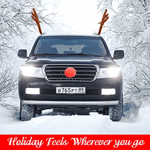 Car Reindeer Antler Kit and Nose Christmas Decoration Set U149