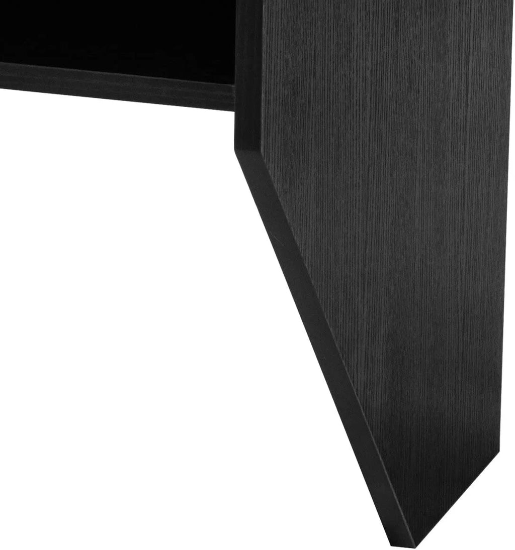 Wall Mounted Floating Computer Desk with Shelves Black X38455