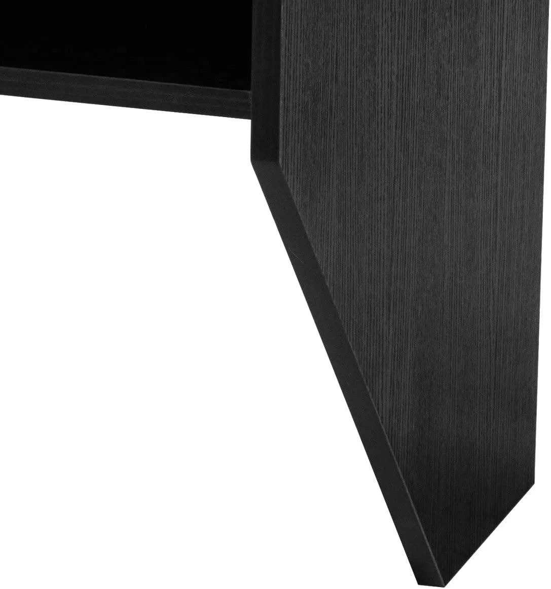 Wall Mounted Floating Computer Desk with Shelves Black X38455