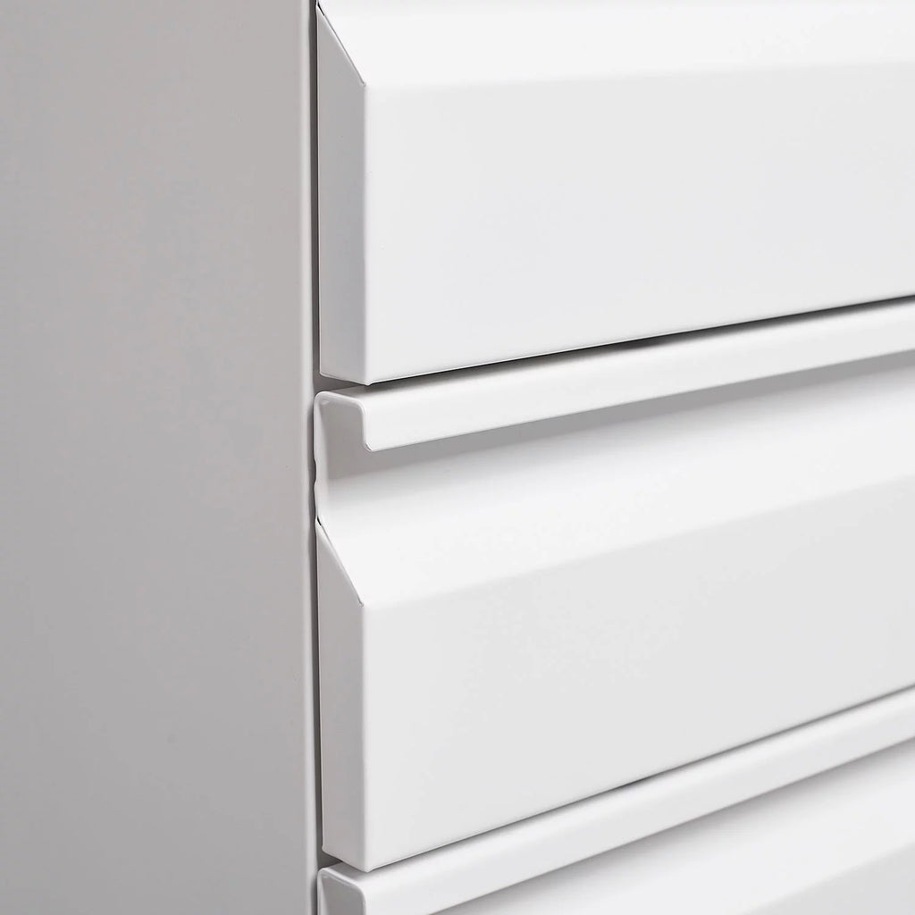 3 Drawer White Mobile File Cabinet with Lock W51841