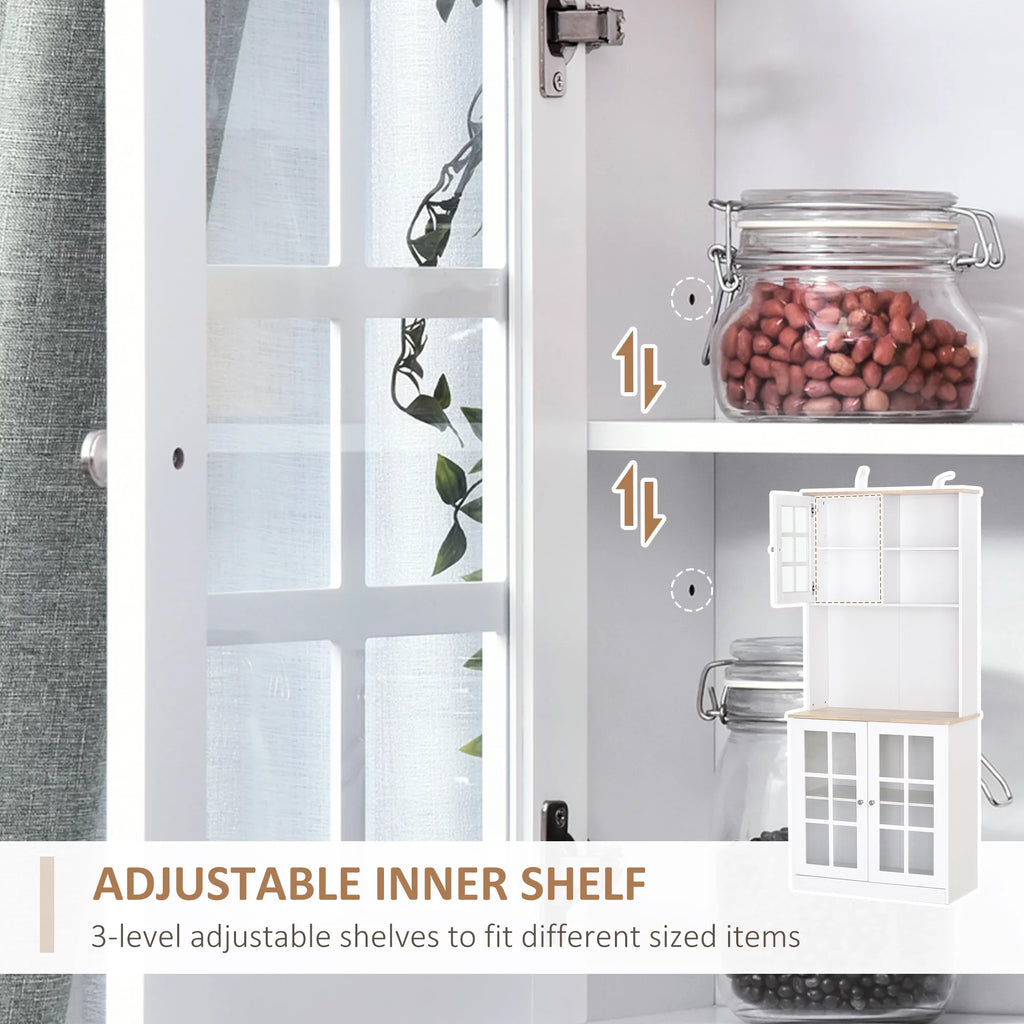 White Kitchen Buffet with Hutch F898
