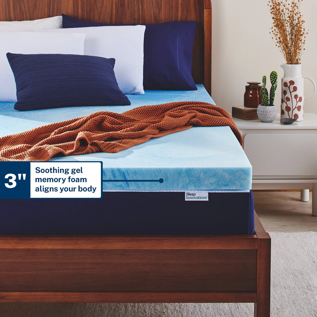Gel Memory Foam Mattress Topper, King, 3 inch U51277