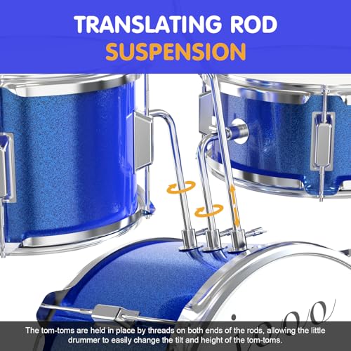3-Piece Beginner Drum Set with Throne Stool C3115