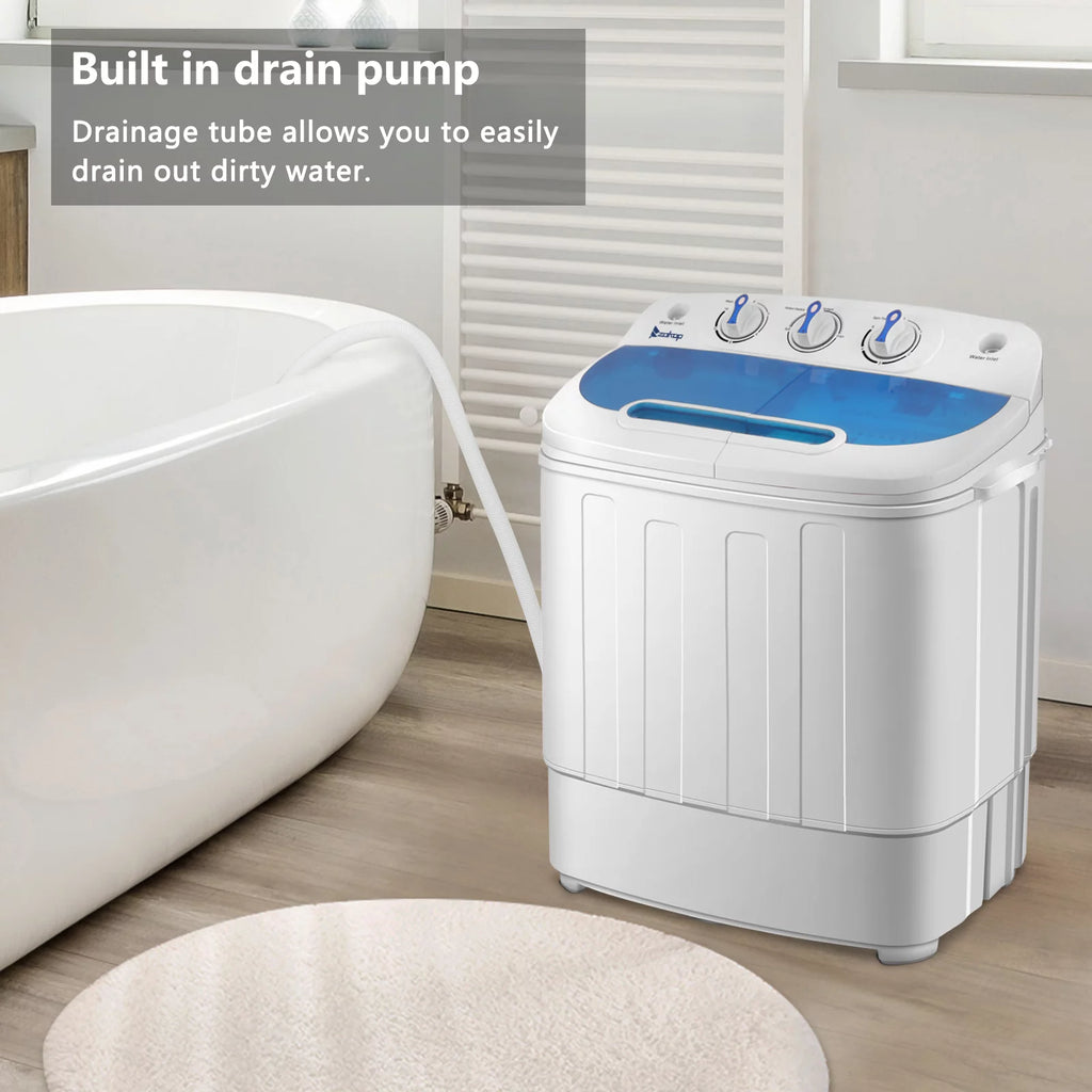 Portable 15lbs Mini Twin Tub Semi-automatic Laundry Washer E603031
