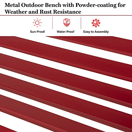 50" Black Cast Iron Outdoor Bench with Floral Backrest P967922