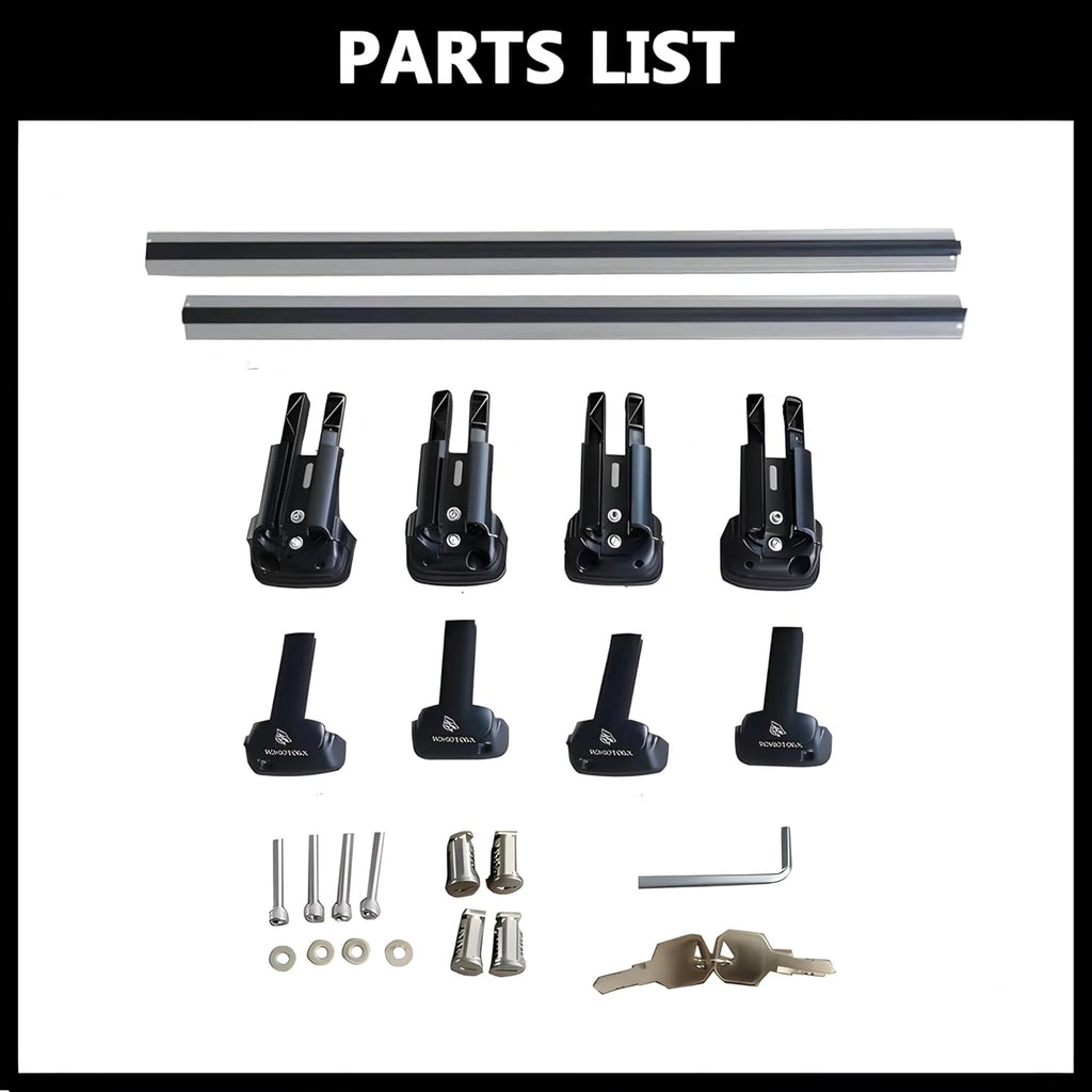 Roof Rack Crossbars for Raised Side Rails Silver O292817
