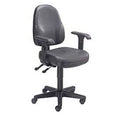 Black Leather Operator Chair with Adjustable T-Arms O6253