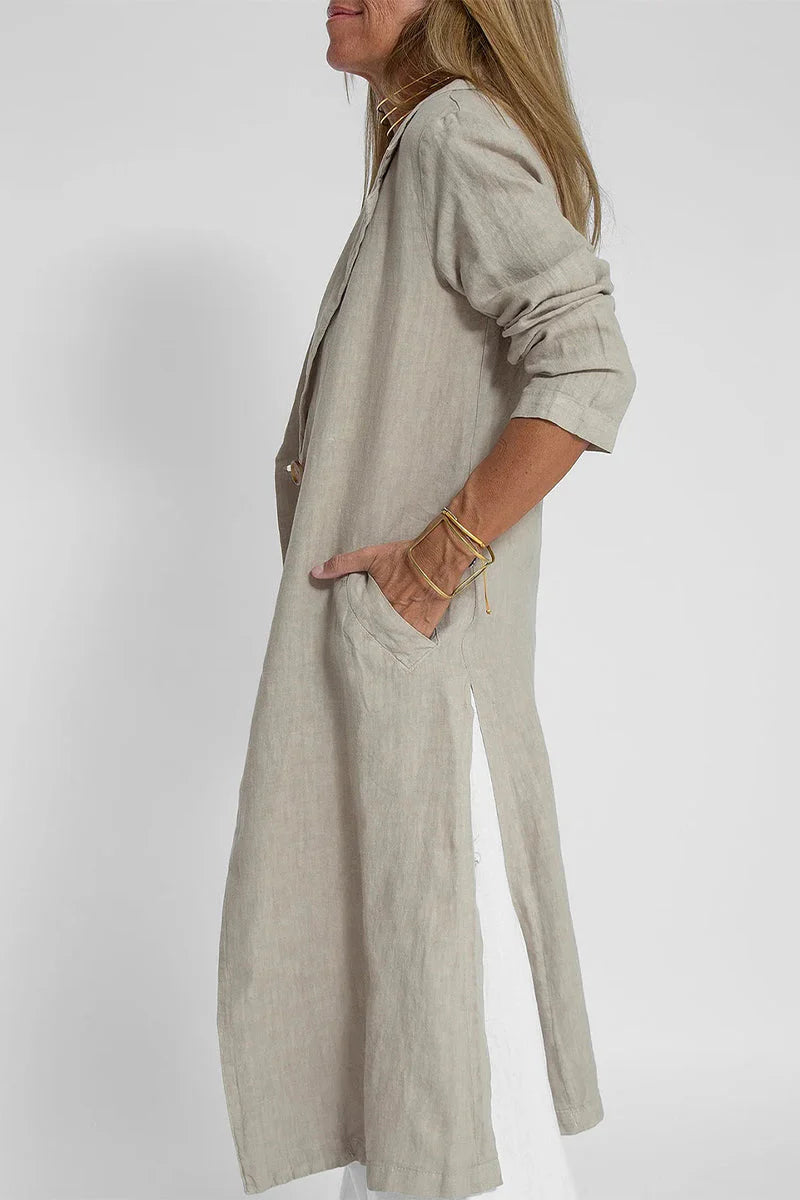 Solid Turn-back Collar Outerwear S366