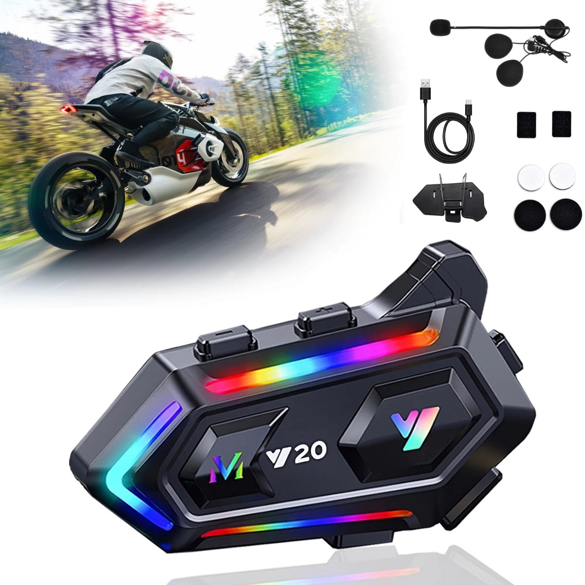 Motorcycle Helmet Headset Wireless Bluetooth 5.3 N884