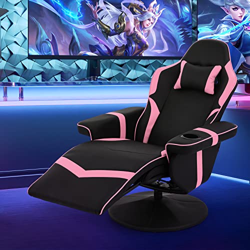 Grey Gaming Chair with Footrest and Cup Holder N414