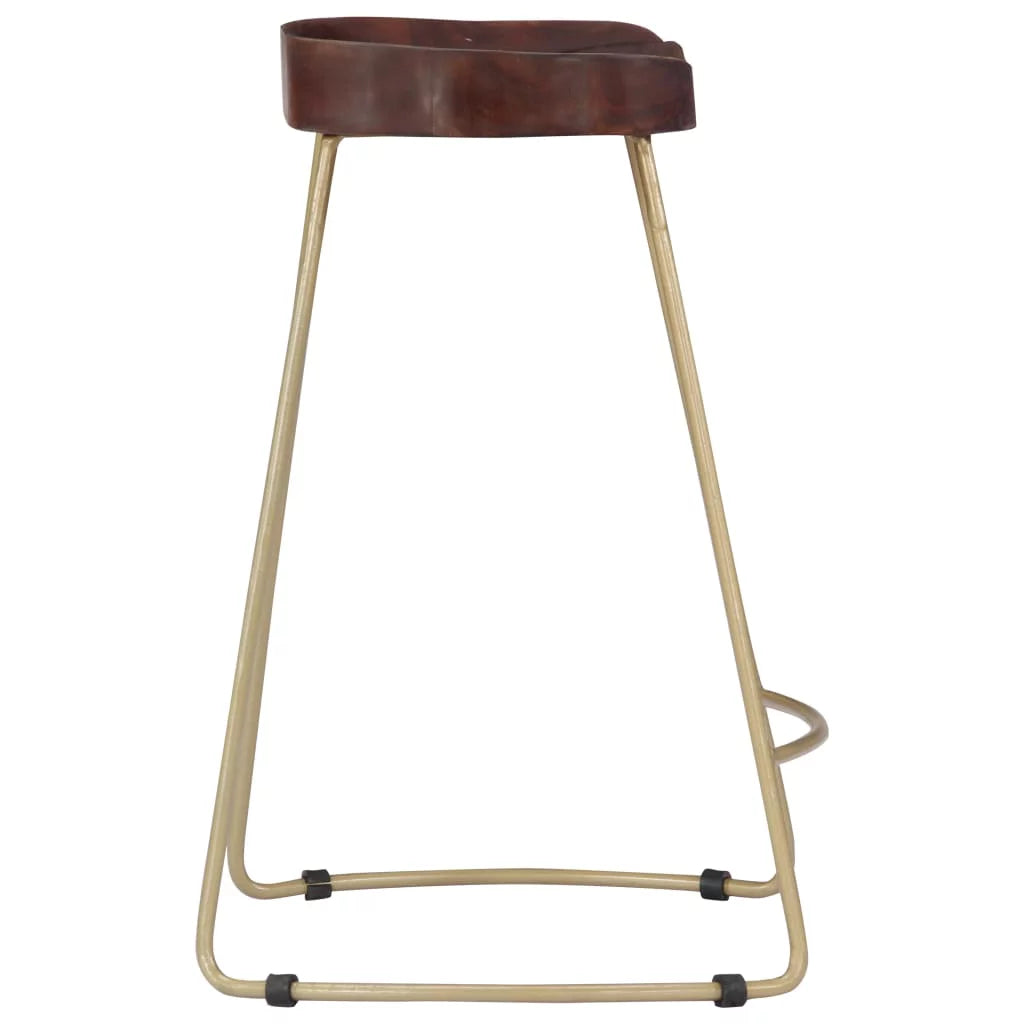 2 pcs Solid Mango Wood Bar Stools M386294