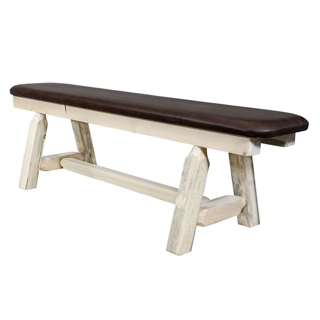 5 ft. Plank Style Bench with Saddle Upholstery X83514