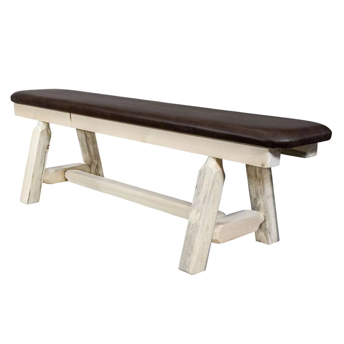 5 ft. Plank Style Bench with Saddle Upholstery X83514