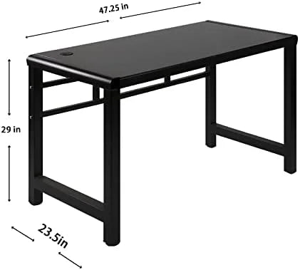 Black Tempered Glass Top Writing Desk S440