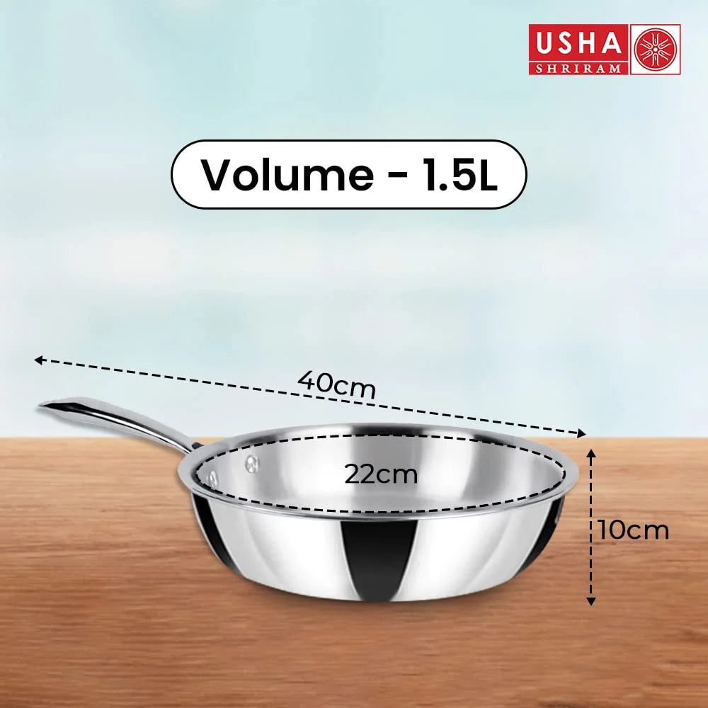 Triply Stainless Steel Frying Pan with Lid V503587