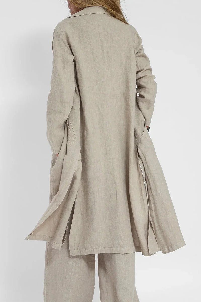 Solid Turn-back Collar Outerwear S366