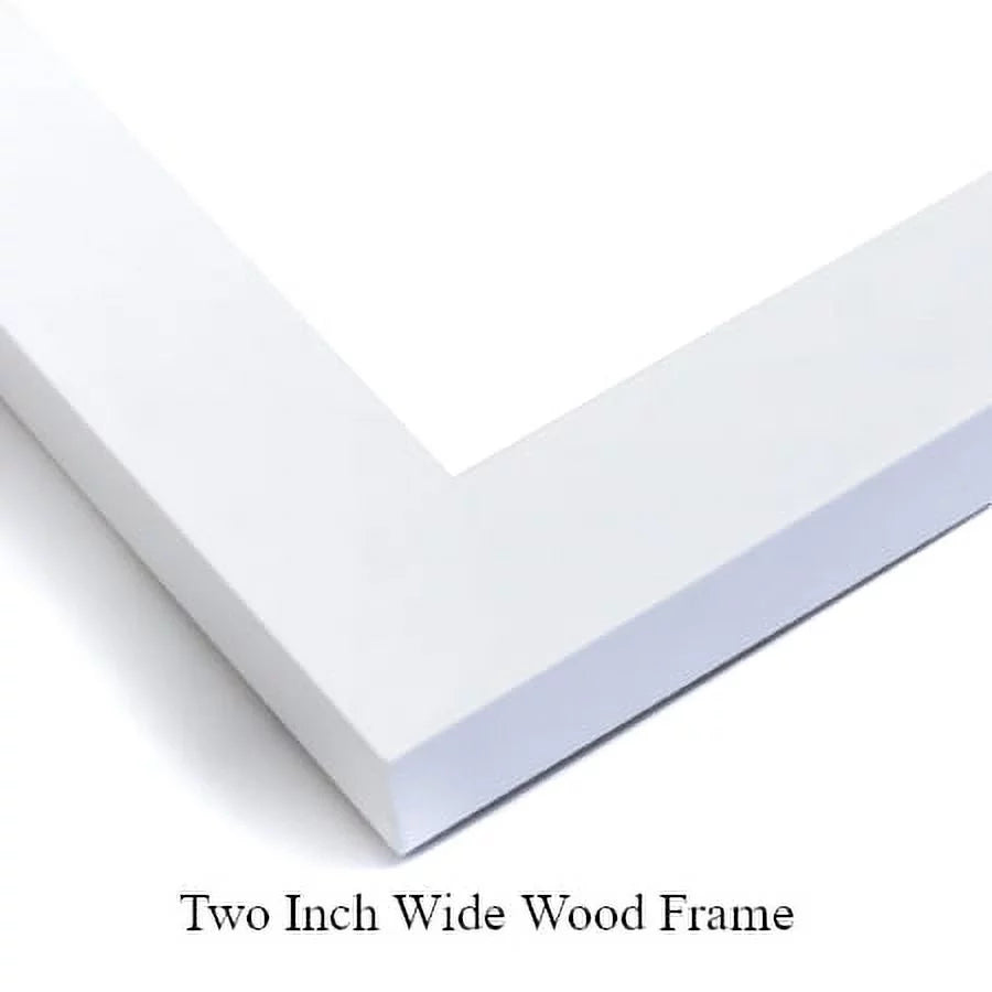 White Modern Wood Framed Art Print I506005