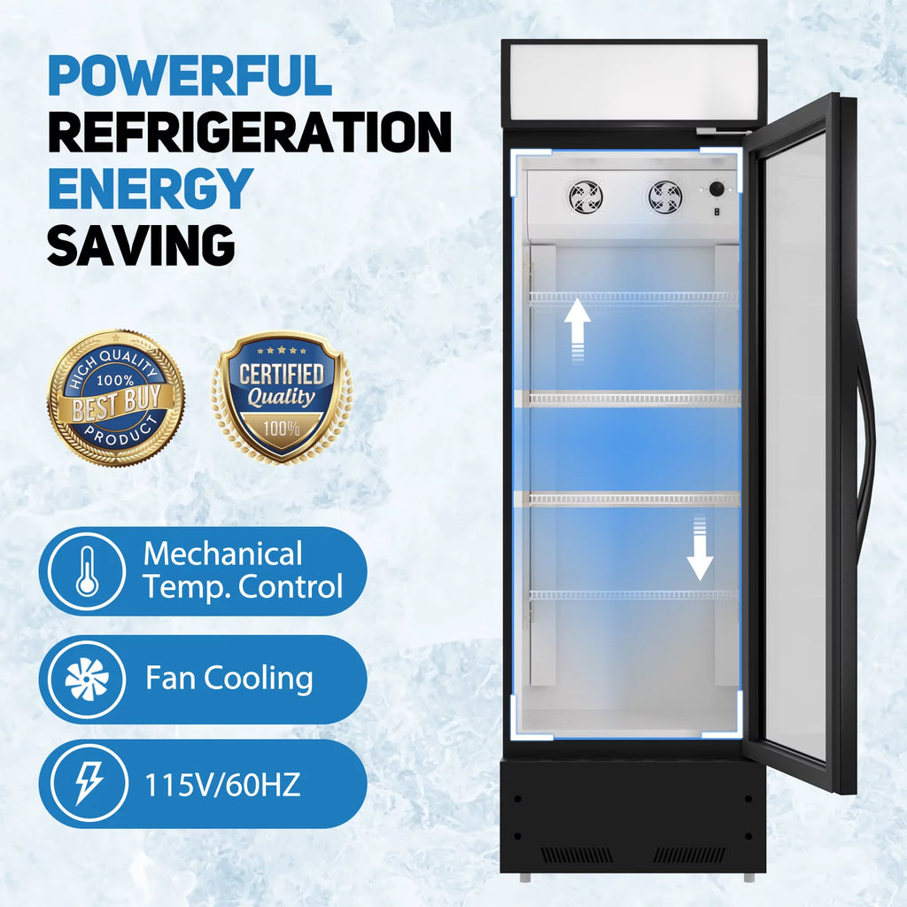 22" Glass Door Commercial Display Refrigerator H53126
