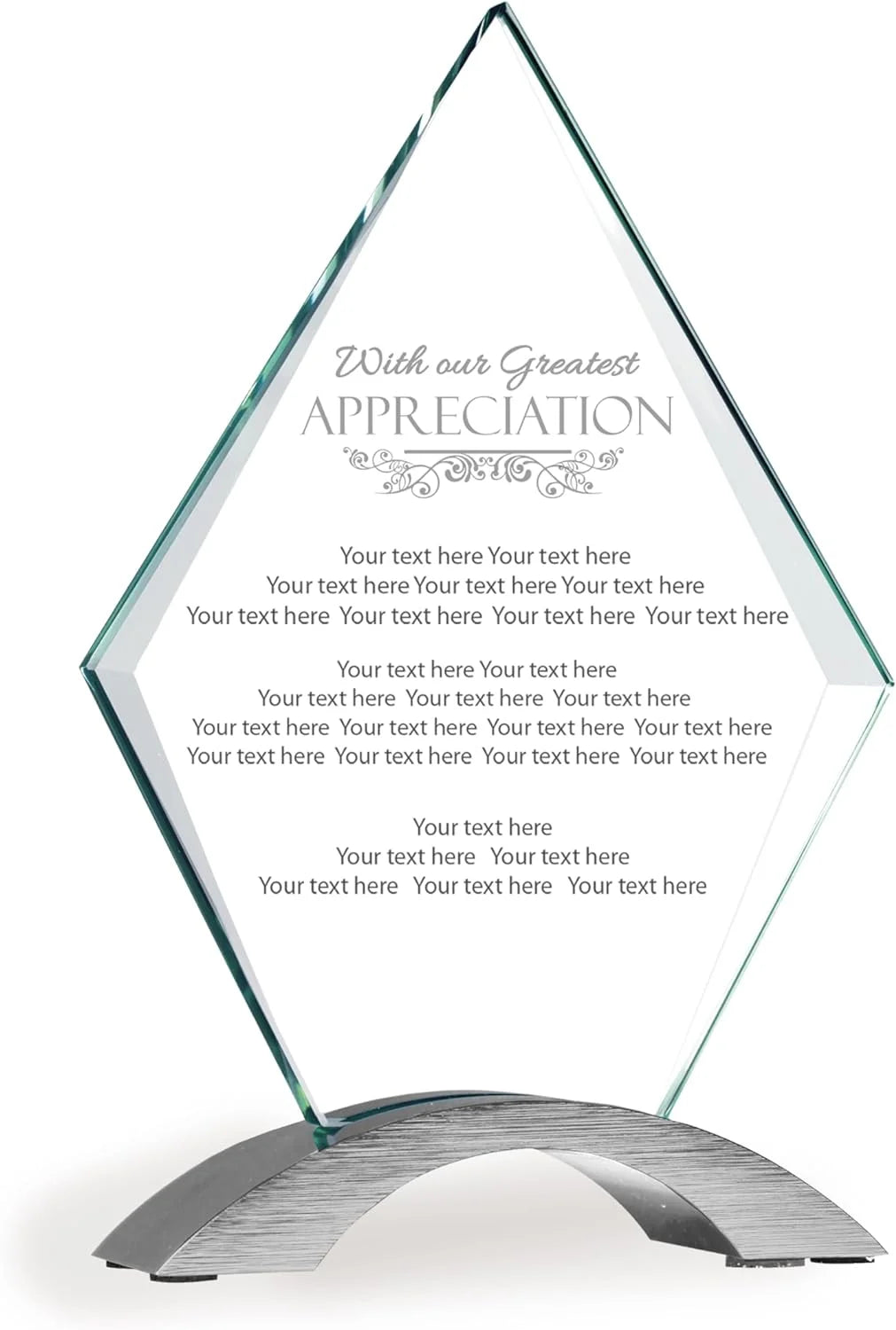 7 1/4" Diamond Cosmic Glass Award Plaque H43851
