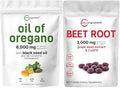 Oil of Oregano Softgels & Beet Root Tablets with Grape Seed + CoQ10 Bundle Pack S1593
