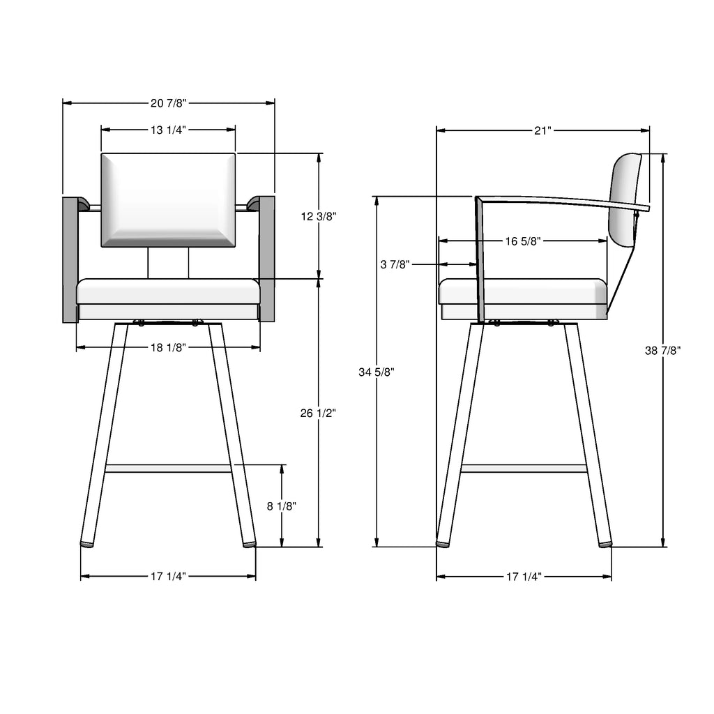 26 In. Swivel Counter Stool Cream Faux Leather Grey Metal N976102