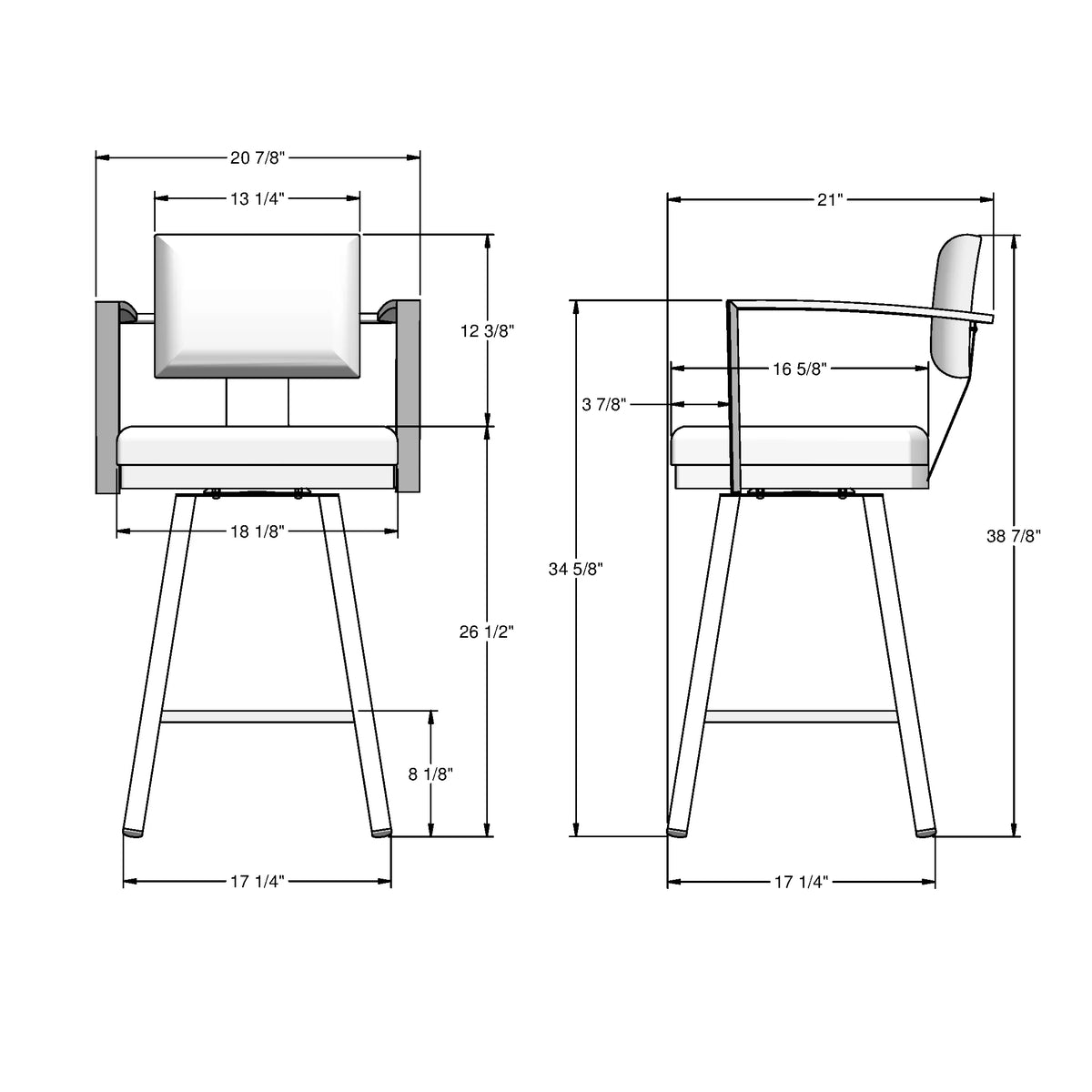 26 In. Swivel Counter Stool Cream Faux Leather Grey Metal N976102
