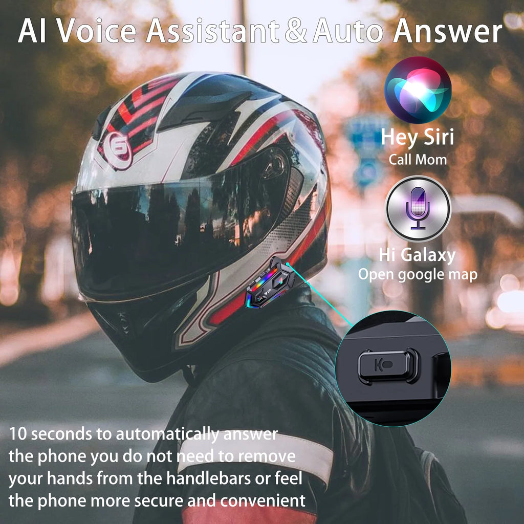 Motorcycle Helmet Headset Wireless Bluetooth 5.3 N884