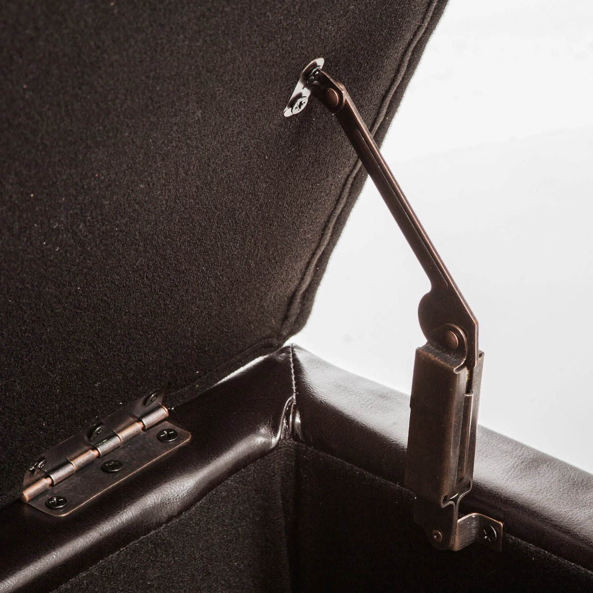 Espresso Bonded Leather Storage Ottoman X86294