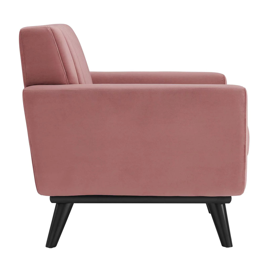 Dusty Rose Channel Tufted Performance Velvet Armchair R103987