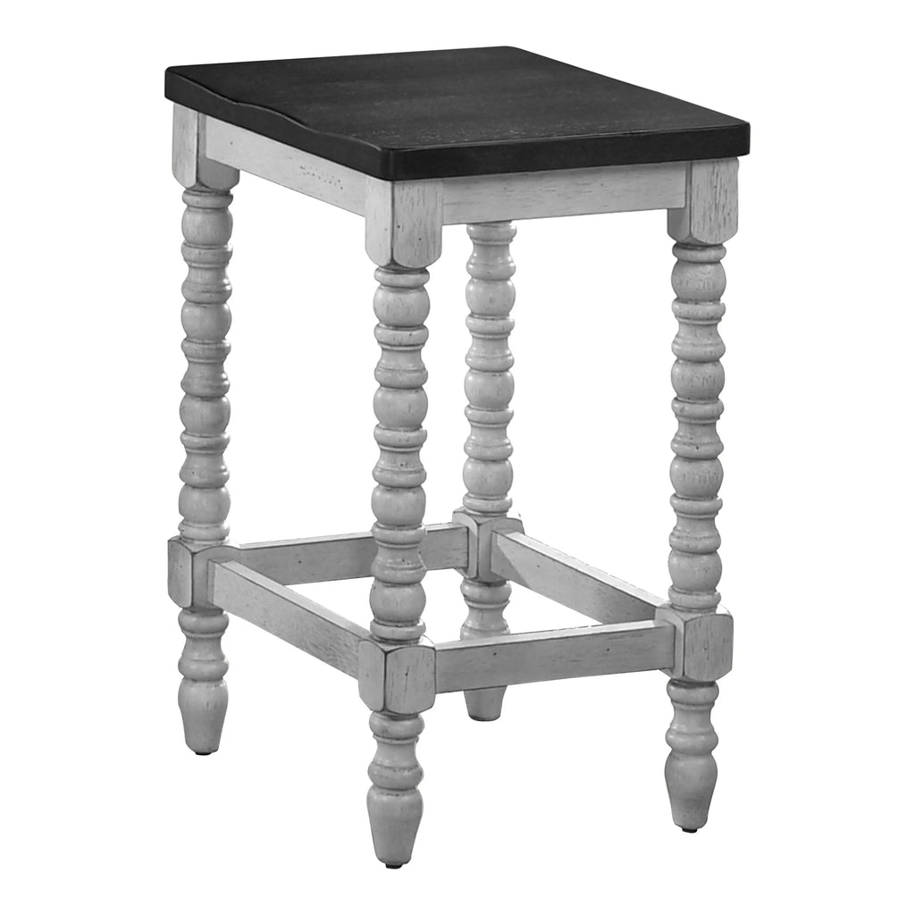 Dark Walnut and Antique White Counter Height Stools Set of 2 Z1436