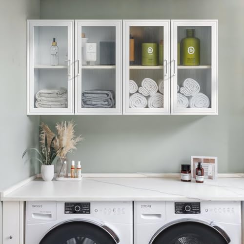 24'' Black Bathroom Wall Cabinet Set of 2 with LED Y29447