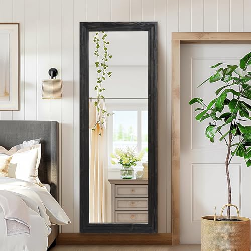 65"x24" Full Length Solid Wood Frame Floor Mirror Brown D297