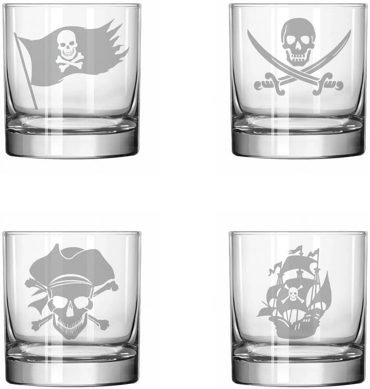 Set of 4 Glass 11 oz Rocks Whiskey Glass V375923
