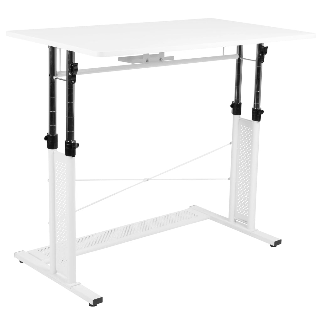 Height Adjustable Sit to Stand Home Office Desk White S27118