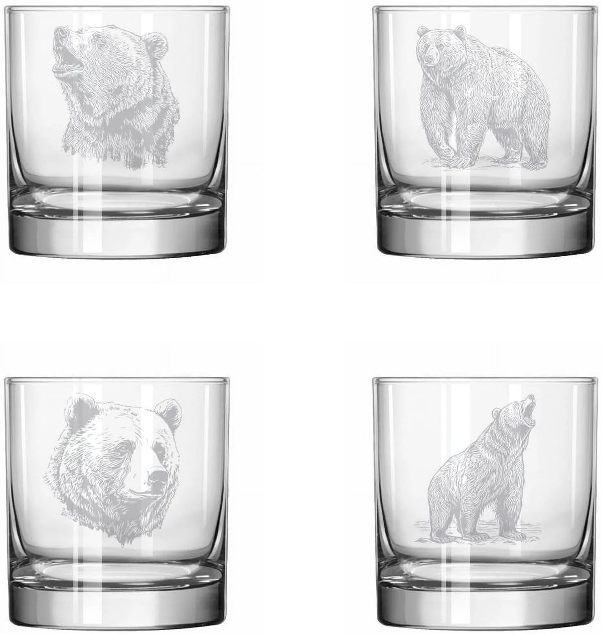 Set of 4 Glass 11 oz Rocks Whiskey Old Fashioned P8754