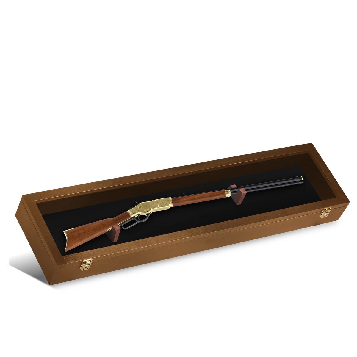 Clear Acrylic & Hardwood Gun Display Case G809