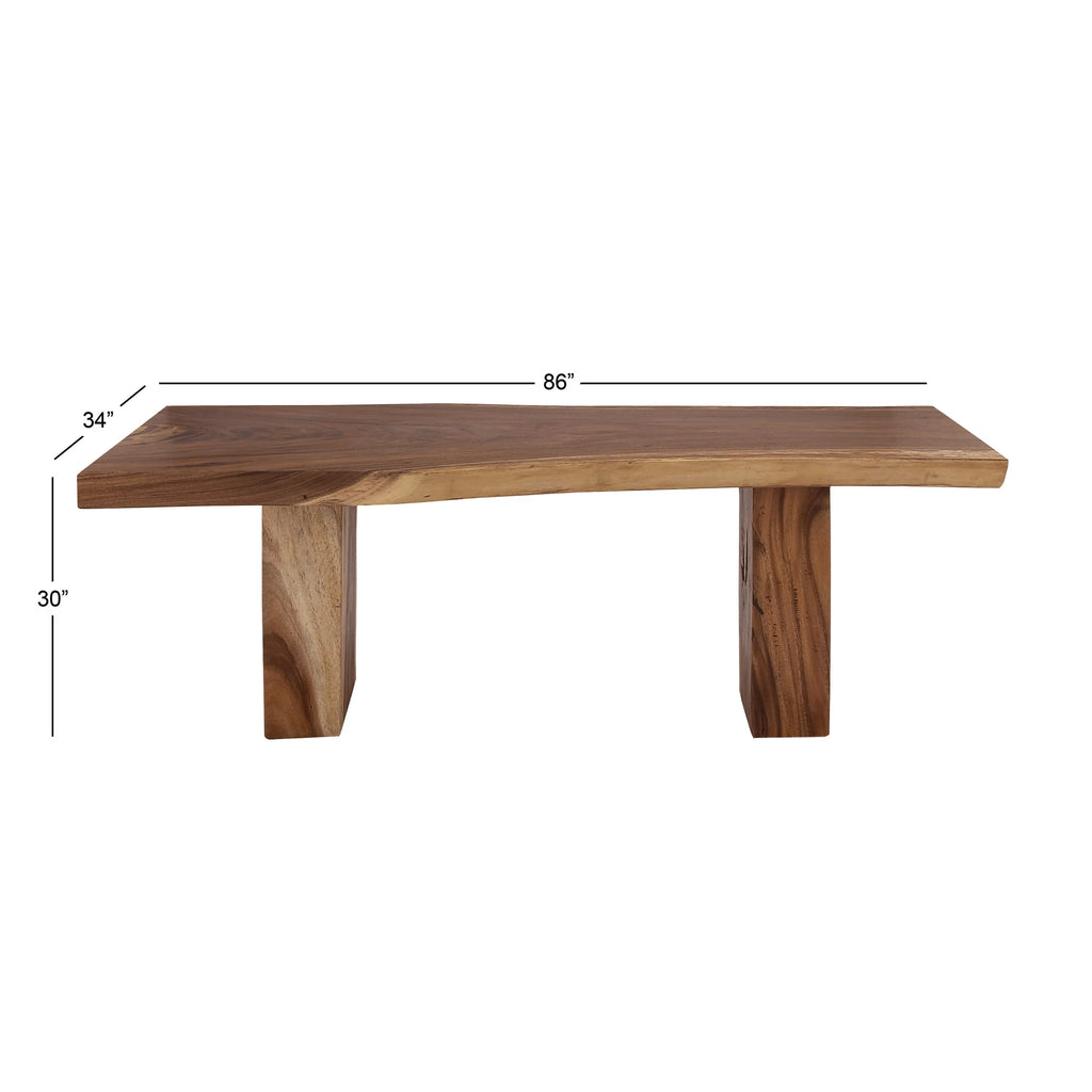 86" x 30" Light Brown Wood Handmade Dining Table G722