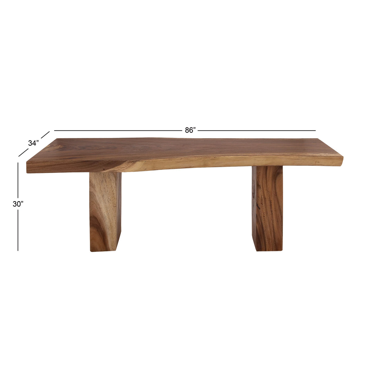 86" x 30" Light Brown Wood Handmade Dining Table G722