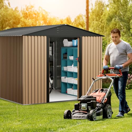 8 x 6 FT Metal Outdoor Storage Shed with Lock J804791