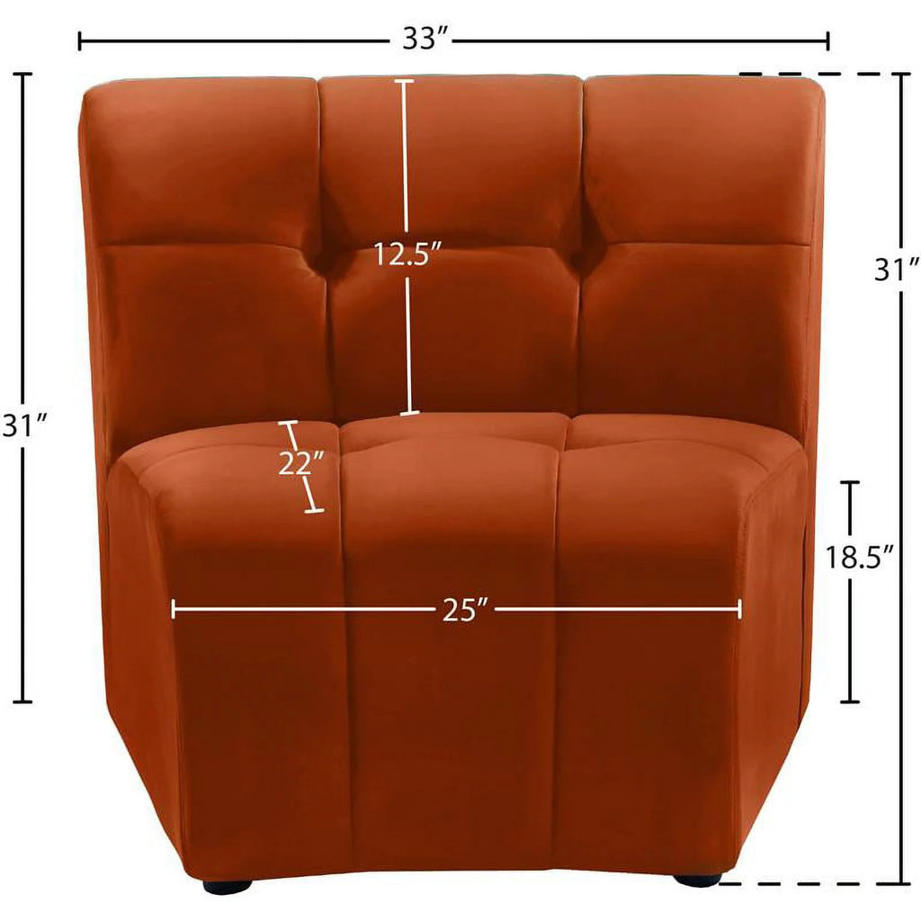 Cognac Velvet Upholstered Modular Chair V2194