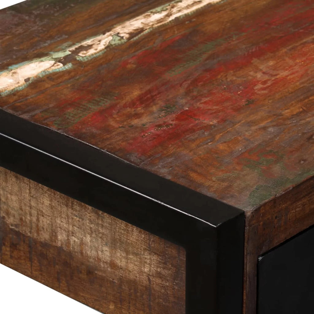 Writing Desk with 2 Storage Drawers Reclaimed Wood Steel Legs W52065